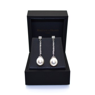 Bijoux récents - Boucles d'oreilles pendantes diamants et perles
