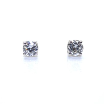 Bijoux anciens - Boucles d'oreilles (puces) diamants