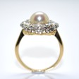 Bijoux anciens - Bague pompadour perle fine et diamants