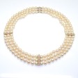 Bijoux anciens - Collier de perles 3 rangs et diamants