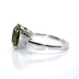 Bijoux récents - Bague tourmaline verte et diamants baguettes