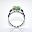 Bijoux récents - Bague tourmaline verte et diamants baguettes